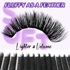 B&Qaugen fluffy lash clusters kit 200D tools tweezers for precise placement