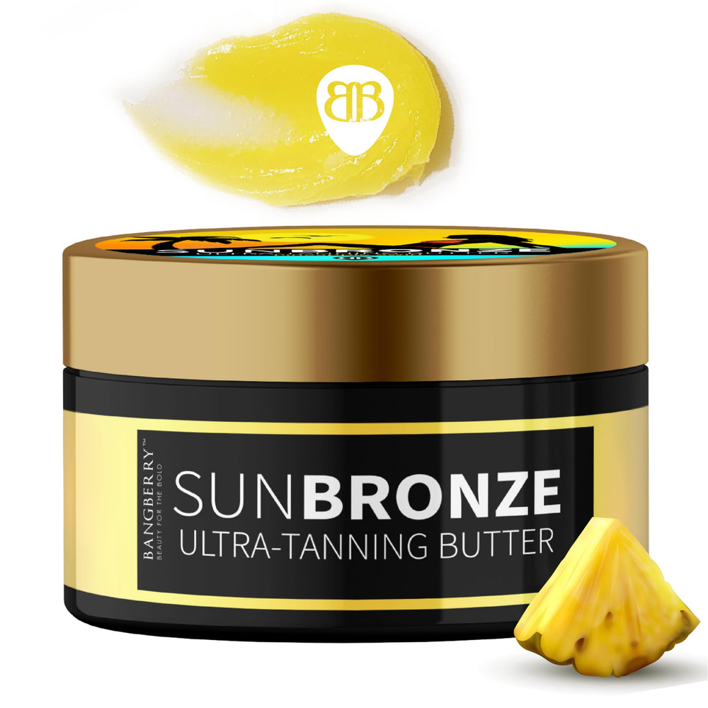 Bangberry Original Sun Bronze Butter Pineapple Swirl bottle pour for bronzing hydration