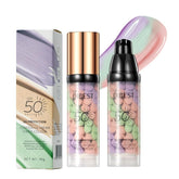 Bangfeng 3-in-1 primer bottle showing SPF 50 for daily protection and hydration.