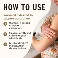 Golden sesame oil applied to hair and scalp for nourishment and shine.
