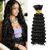 BaodanHair 20-inch curly knotless braid extensions for natural black Bohemian styles