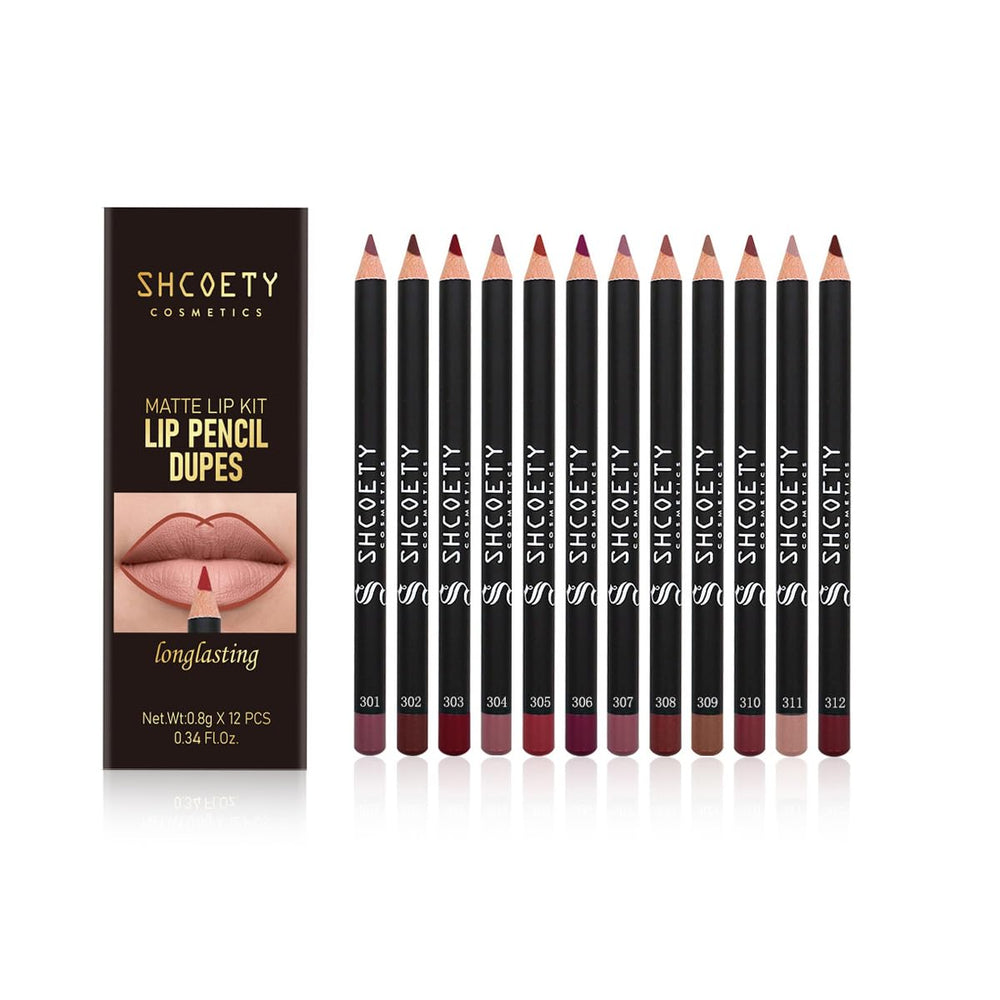 Baorder 12 Colors Matte Lip Liner Set packaging with versatile shades for defined lips.