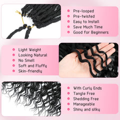 BAOTA Deep Faux Locs pre-looped for fast crochet installation.