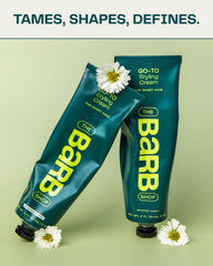 Barb Shop Barb Styling Cream hair texture close-up showing defined texture with light control.
