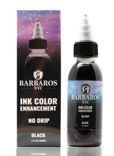 BARBAROS Enhancement Color Ink bottle pour demonstrates easy application for a defined hairline.