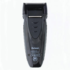Barbasol pop-up trimmer in action for precise sideburn detailing.