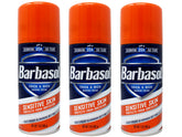 Barbasol Sensitive Skin shave cream can for daily use with a gentle formula.