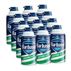 Barbasol Soothing Aloe thick and rich foam forms luxurious lather for a smooth shave.