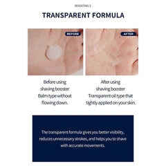 Barber501 Shaving Booster Balm travel-size tube on bathroom shelf for on-the-go shaves.