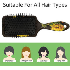 Bardic Sunflower Butterfly Hair Brush ball-ended pins glide through tangles