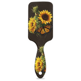 Bardic Sunflower Butterfly Hair Brush close-up of paddle and detangling bristles