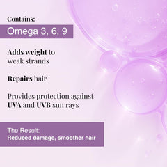 Bare Anatomy bottle with serum applied to hair for frizz control