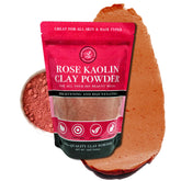 Bare Essentials Living pink kaolin clay powder packaging highlights natural, budget-friendly DIY beauty supplies.