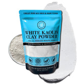 Bare Essentials Living white kaolin clay powder 12oz bag for DIY skincare and soaps