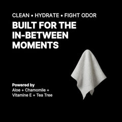 BARE Wipes ingredients tea tree chamomile highlighted for refreshing skin