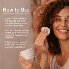 Barefaced Glow Peel Pads on skin during routine to refine texture