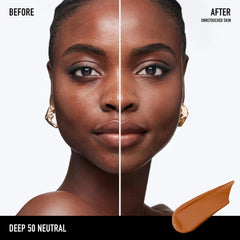 Bareminerals Barepro swatch demonstrates no white cast for natural coverage.