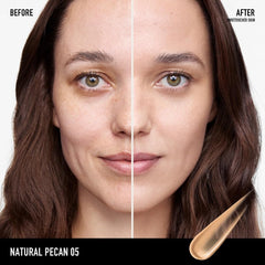 bareMinerals Complexion Rescue texture swirl shows lightweight, dewy finish.
