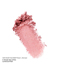 BareMinerals Gen Nude Blonzer applied in a W-shape for sun-kissed cheeks.