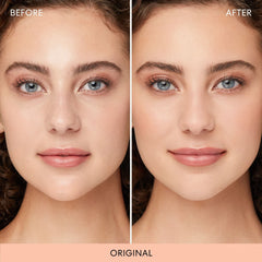 bareMinerals Mineral Veil swatch on skin highlights pore-blurring and oil-control benefits.