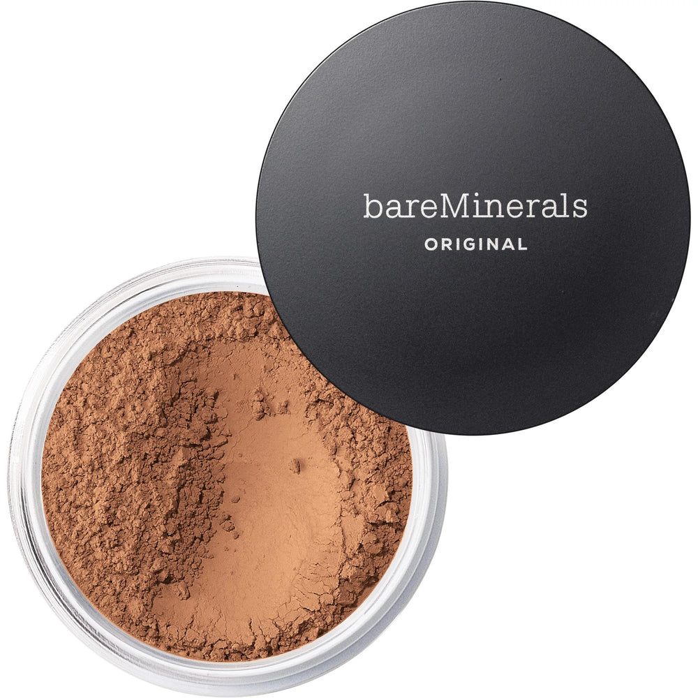 bareMinerals Original Loose Powder Foundation Tan 19 compact displaying a luminous finish for all-day wear