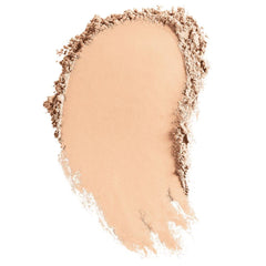 Close-up of BareMinerals Matte Foundation texture in 09 Light Beige shows talc-free formula