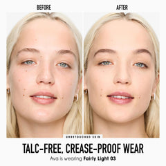 BareMinerals pressed powder application brush enables easy buildable coverage.