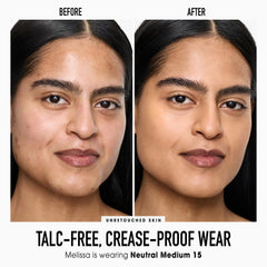 bareMinerals Original Pressed Powder Foundation close-up reveals natural luminosity on the skin