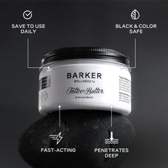 Barker Wellness Tattoo Butter whipped texture on skin absorbs quickly with a light feel