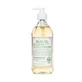 BARR-CO natural hand soap bottle shows plant-based formula for daily washing