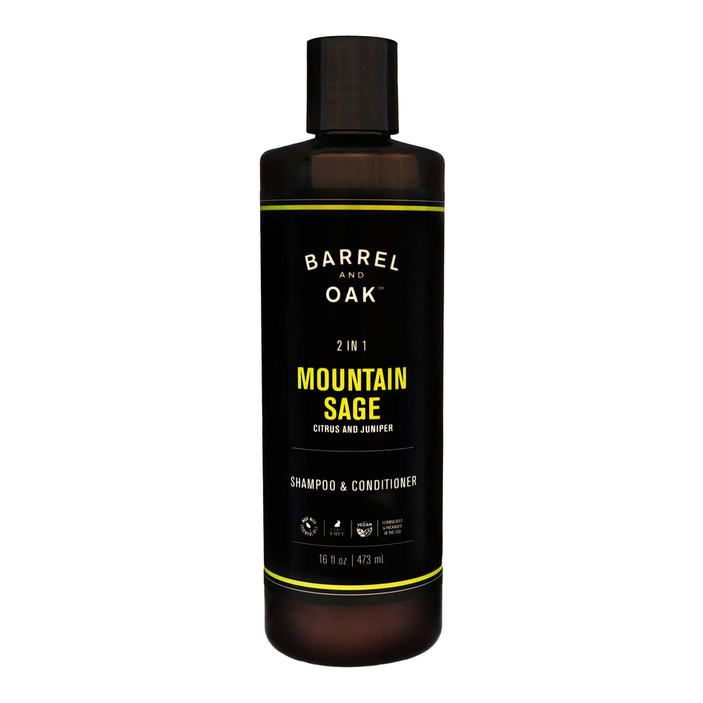 Barrel & Oak 2-in-1 cleanser bottle pour for easy daily scalp care