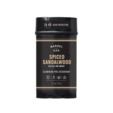 Barrel and Oak men's deodorant stick front view for daily freshness with spiced sandalwood amber
