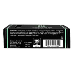 Barrel & Oak soap wood texture closeup emphasizing natural exfoliants and skin-friendly formula