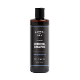 Barrel & Oak mint eucalyptus charcoal shampoo bottle delivering a refreshing cleanse.