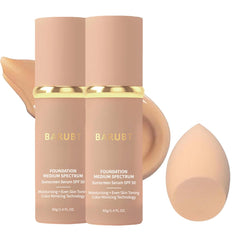 BARUBT 4-in-1 color-changing foundation bottle with SPF50 for all-day protection and coverage.