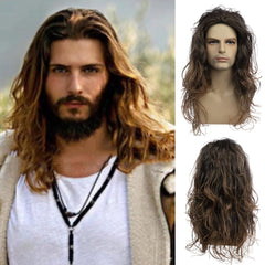 Baruisi long curly brown wig front view for natural daily wear.
