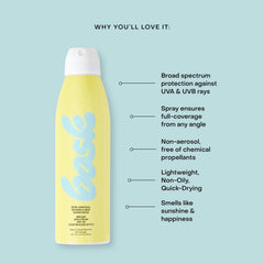 Bask Suncare SPF 30 water-resistant mist supports active outdoor days.