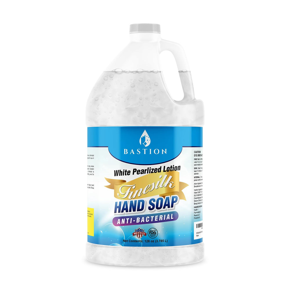 Bastion Finesilk hand soap gallon pour shows rich lather