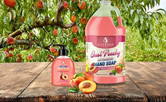 Bastion Just Peachy Hand Soap bottle highlights antimicrobial formula for added protection.