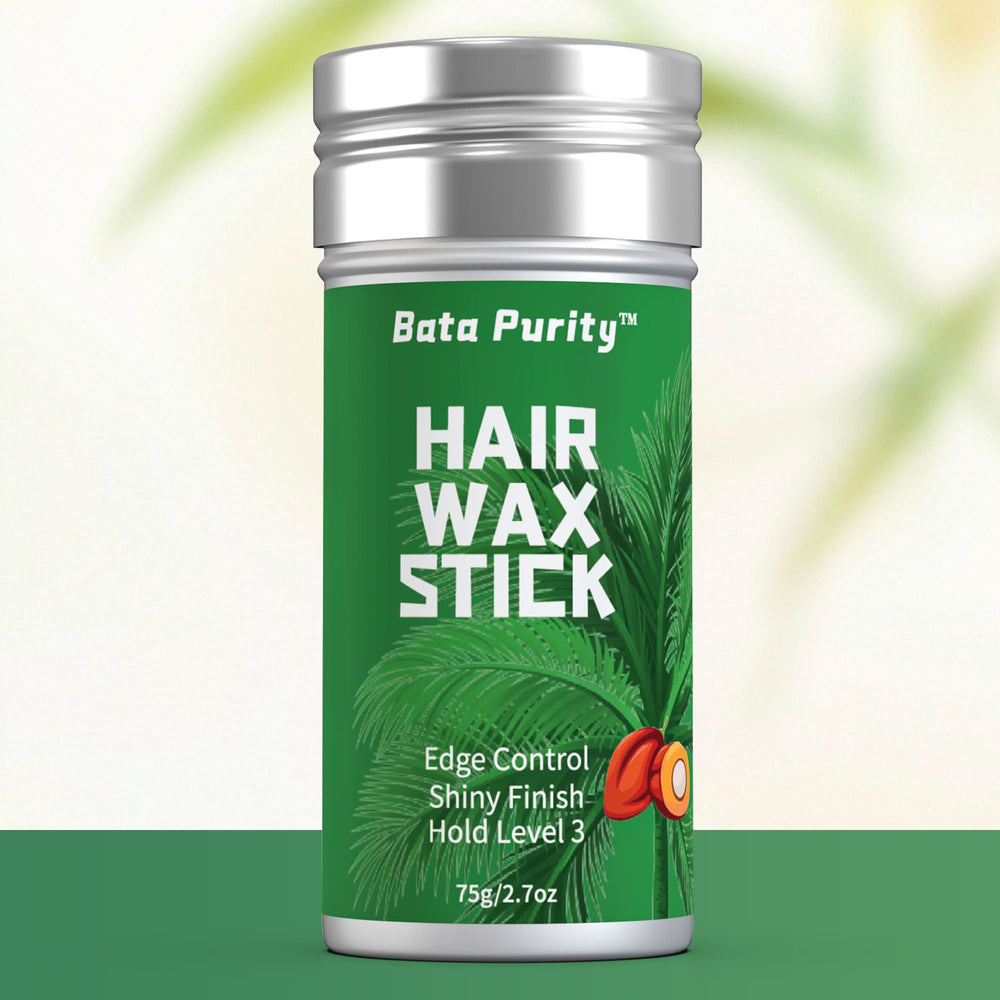 Bata Purity Hair Wax Stick product shot showing strong hold and sleek styling
