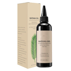 Batana Oil bottle pour shows easy application for smoother, nourished hair.