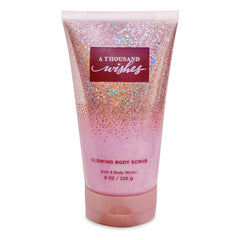 Bath & Body Works A Thousand Wishes Glowing Body Scrub bottle showing exfoliation and radiant fragrance.