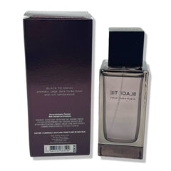 Close-up of Black Tie bottle on dresser for refined display.