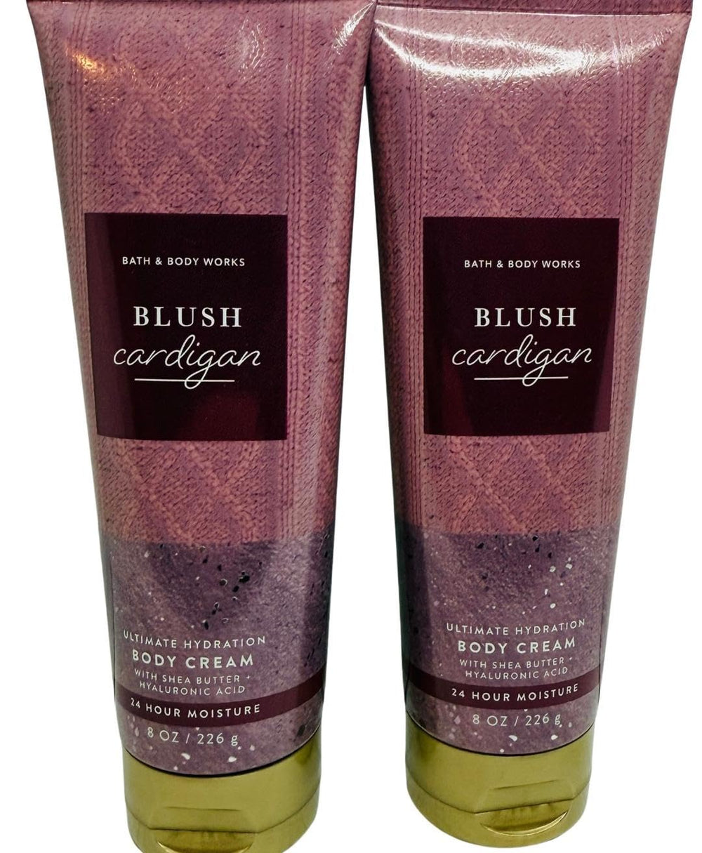 Bath & Body Works Blush Cardigan cream jar provides rich hydration for soft skin.