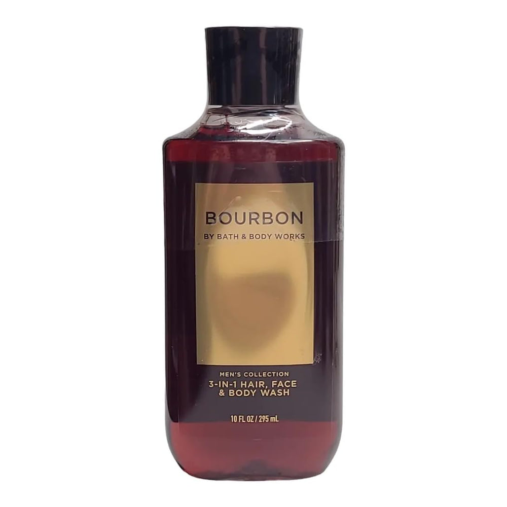Bath & Body Works Bourbon 3-in-1 bottle—refreshing all-in-one wash for skin, hair, and body