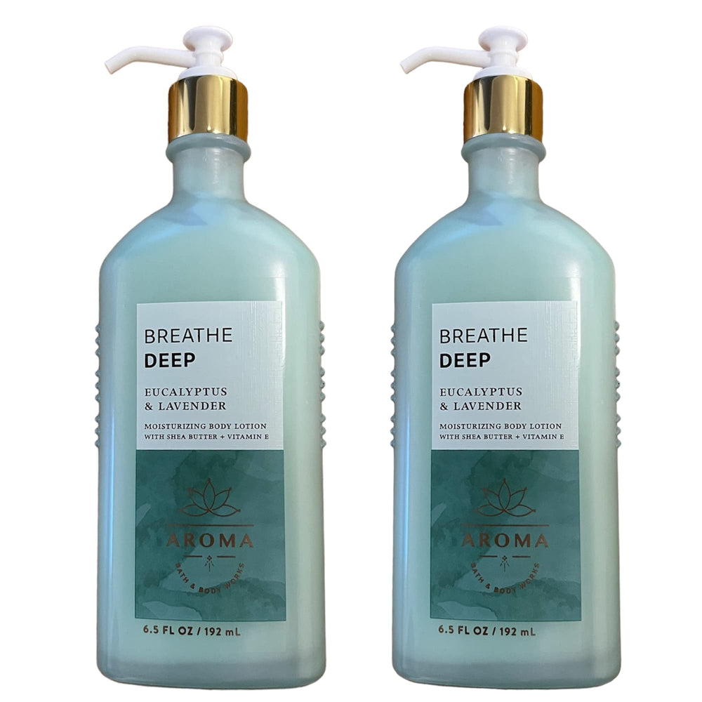 Bath & Body Works Breathe Deep lotion bottles in a 2-pack for soothing skin