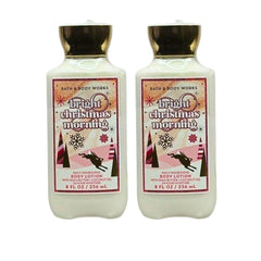 Bath and Body Works Bright Christmas Morning bottle for festive hydration and seasonal scent.