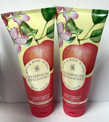 Bath and Body Works Champagne Apple & Honey packaging with two tubes on display