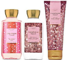 Bath & Body Works Champagne Toast lotion bottle showing hydrating formula for silky skin