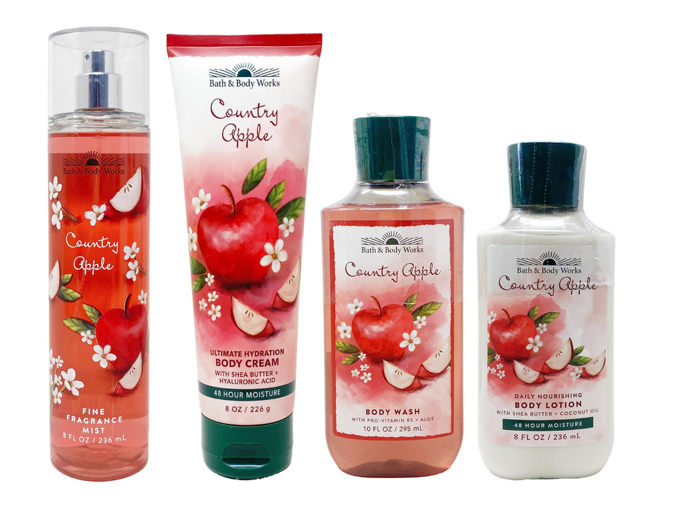 Bath and Body Works Country Apple Deluxe Gift Set packaging, gift-ready presentation for special occasions.